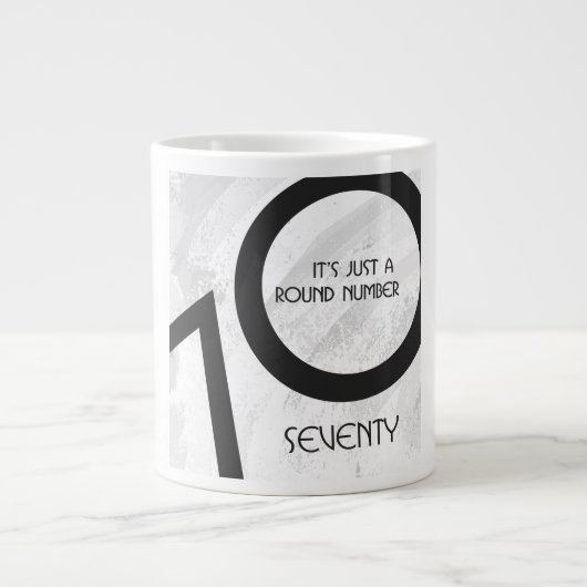 White 70 Decade Birthday Grote Koffiekop (Voorkant)