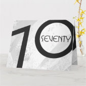 White 70 Decade Birthday Kaart (Gele Bloem)