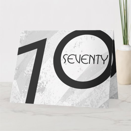 White 70 Decade Birthday Kaart (Voorkant)