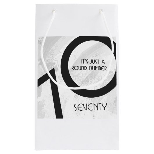 White 70 Decade Birthday Klein Cadeauzakje (Achterkant)