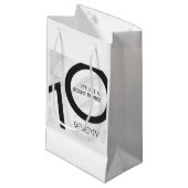 White 70 Decade Birthday Klein Cadeauzakje (Voorkant Gekanteld)