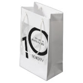 White 70 Decade Birthday Klein Cadeauzakje (Achterkant Gekanteld)