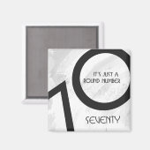 White 70 Decade Birthday Magneet (Voorkant / Achterkant)