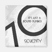 White 70 Decade Birthday Magneet (Voorkant)