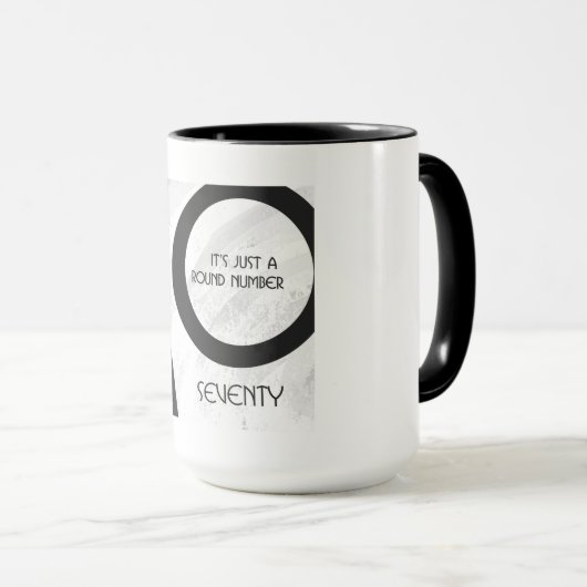 White 70 Decade Birthday Mok (Voorkant rechts)