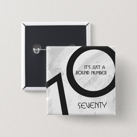 White 70 Decade Birthday Vierkante Button 5,1 Cm (Voorkant /achterkant)