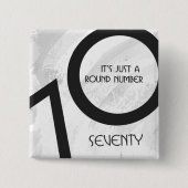 White 70 Decade Birthday Vierkante Button 5,1 Cm (Voorkant)