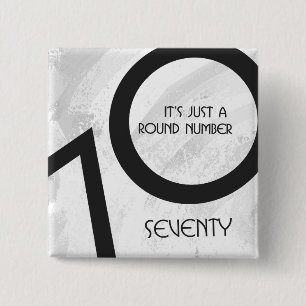 White 70 Decade Birthday Vierkante Button 5,1 Cm