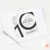 White 70 Decade Birthday Vierkante Sticker (Envelop)