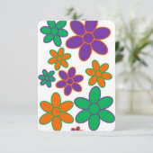 White 70s Theme Schotse Gedicht Verjaardag Kaart (Staand voorkant)