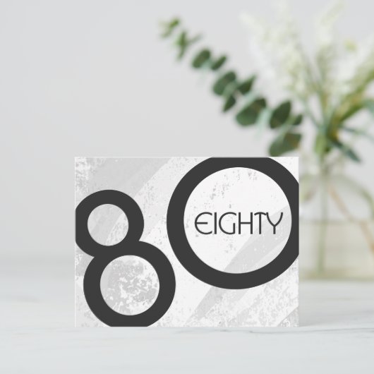 White 80 Decade Birthday Briefkaart (Staand voorkant)