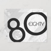White 80 Decade Birthday Briefkaart (Voorkant / Achterkant)