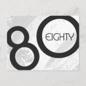 White 80 Decade Birthday Briefkaart (Voorkant)