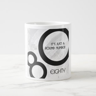 White 80 Decade Birthday Grote Koffiekop