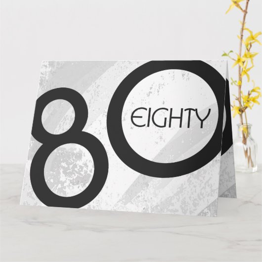 White 80 Decade Birthday Kaart (Gele Bloem)