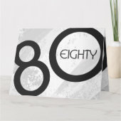 White 80 Decade Birthday Kaart (Voorkant)