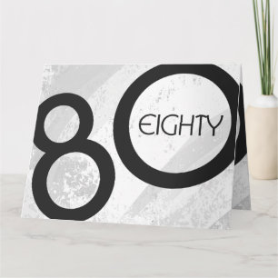 White 80 Decade Birthday Kaart