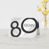 White 80 Decade Birthday Kaart (Gele Bloem)