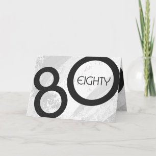 White 80 Decade Birthday Kaart