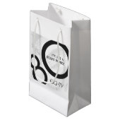 White 80 Decade Birthday Klein Cadeauzakje (Voorkant Gekanteld)