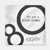 White 80 Decade Birthday Magneet (Voorkant)