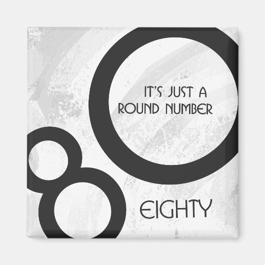 White 80 Decade Birthday Magneet (Voorkant)