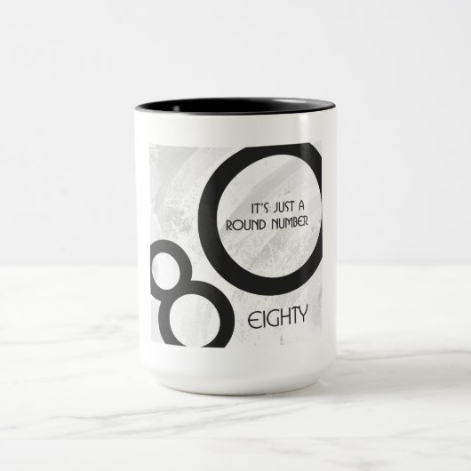 White 80 Decade Birthday Mok (Midden)