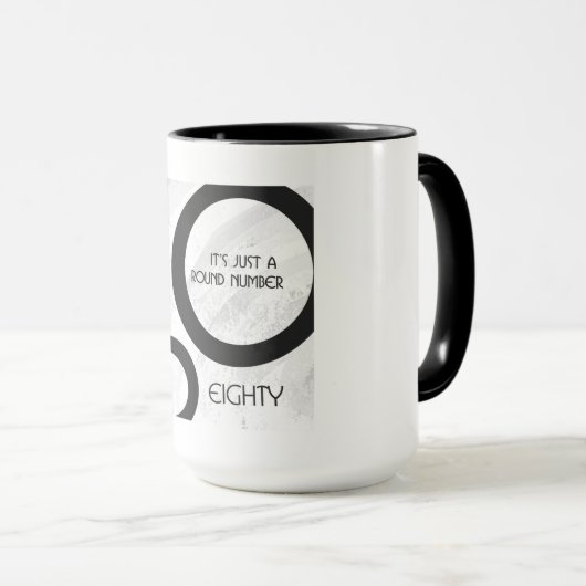 White 80 Decade Birthday Mok (Voorkant rechts)