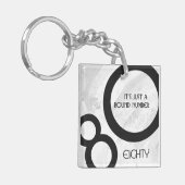 White 80 Decade Birthday Sleutelhanger (Voorkant Links)