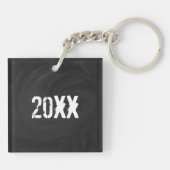 White 80 Decade Birthday Sleutelhanger (Achterkant)