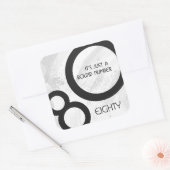 White 80 Decade Birthday Vierkante Sticker (Envelop)