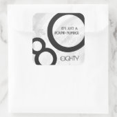 White 80 Decade Birthday Vierkante Sticker (Tas)