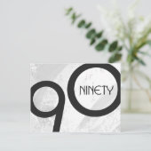 White 90 Decade Birthday Briefkaart (Staand voorkant)