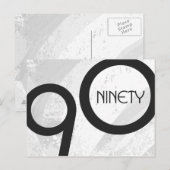 White 90 Decade Birthday Briefkaart (Voorkant / Achterkant)
