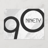 White 90 Decade Birthday Briefkaart (Voorkant)