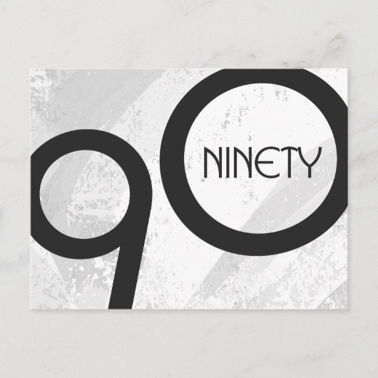 White 90 Decade Birthday Briefkaart (Voorkant)