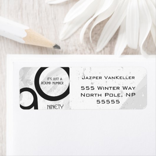 White 90 Decade Birthday Etiket (Insitu)
