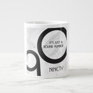 White 90 Decade Birthday Grote Koffiekop