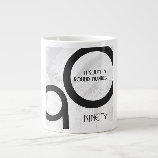 White 90 Decade Birthday Grote Koffiekop (Voorkant)