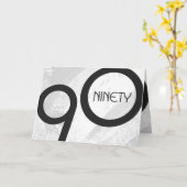 White 90 Decade Birthday Kaart (Gele Bloem)