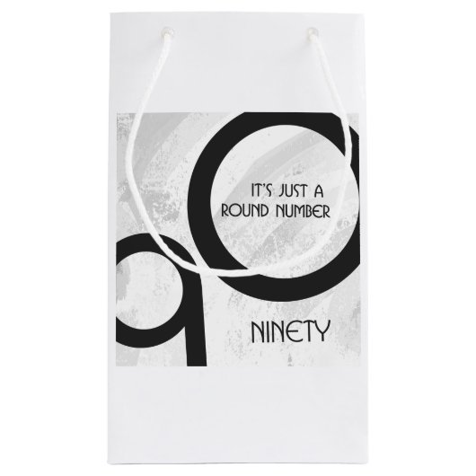 White 90 Decade Birthday Klein Cadeauzakje (Achterkant)