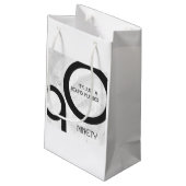 White 90 Decade Birthday Klein Cadeauzakje (Achterkant Gekanteld)