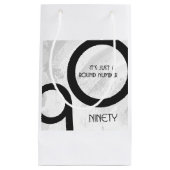 White 90 Decade Birthday Klein Cadeauzakje (Voorkant)