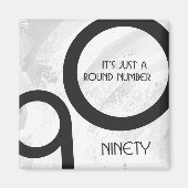 White 90 Decade Birthday Magneet (Voorkant)