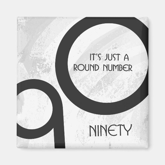 White 90 Decade Birthday Magneet (Voorkant)