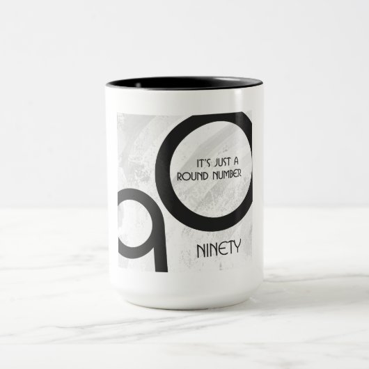 White 90 Decade Birthday Mok (Midden)
