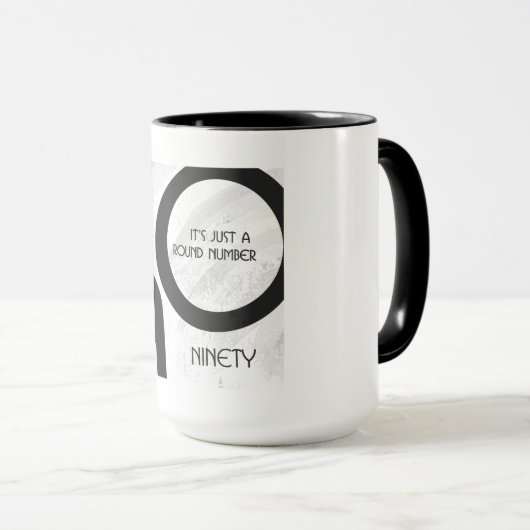 White 90 Decade Birthday Mok (Voorkant rechts)