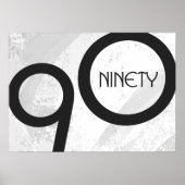 White 90 Decade Birthday Poster (Voorkant)