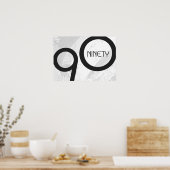 White 90 Decade Birthday Poster (Keuken)
