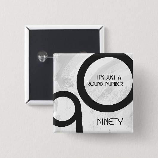 White 90 Decade Birthday Vierkante Button 5,1 Cm (Voorkant /achterkant)